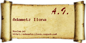 Adametz Ilona névjegykártya